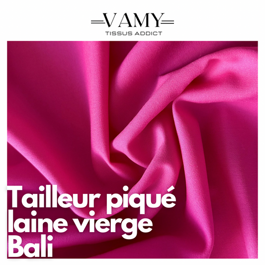 BALI - Tailleur piqué Rose Fushia- laine vierge -  Issu d'une maison de luxe française