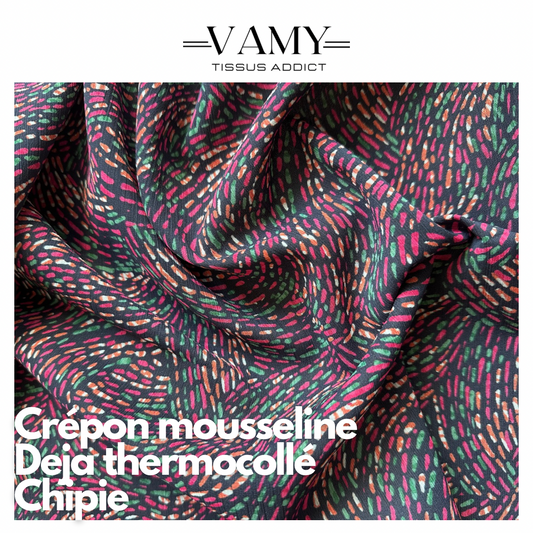 CHIPIE - Crêpon mousseline déjà thermocollé