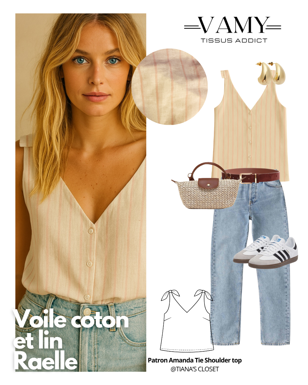 RAELLE - Voile de coton et lin