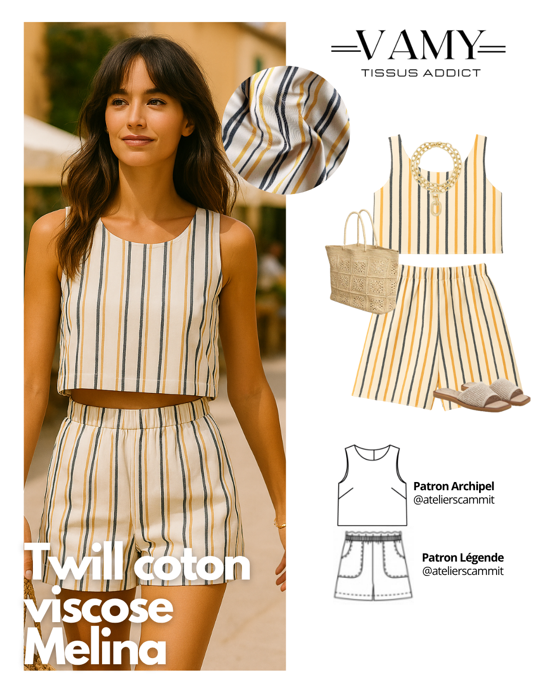 MELINA - Twill de coton & Viscose