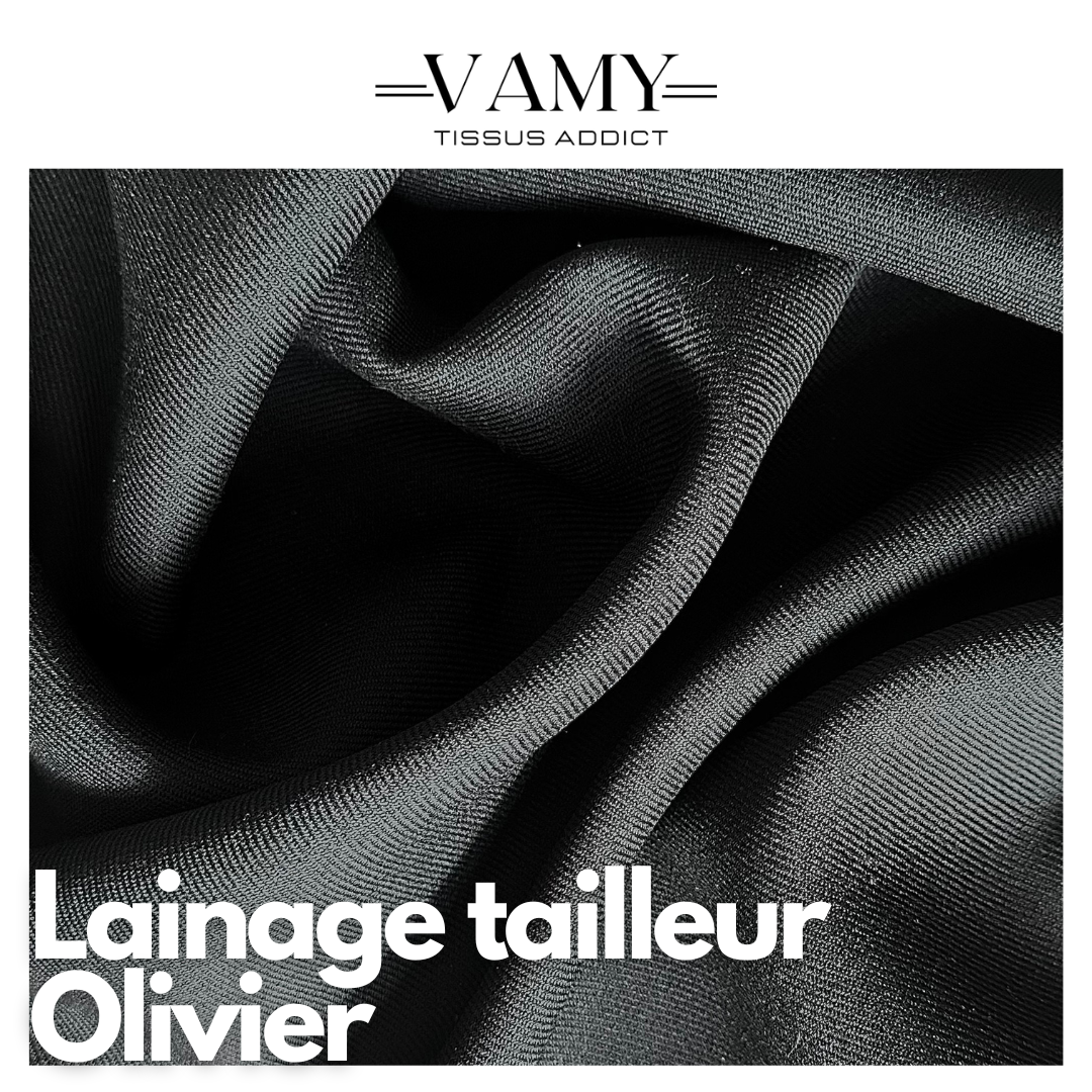 OLIVIER - Lainage noir tailleur sergé - Issu d'une maison de luxe française