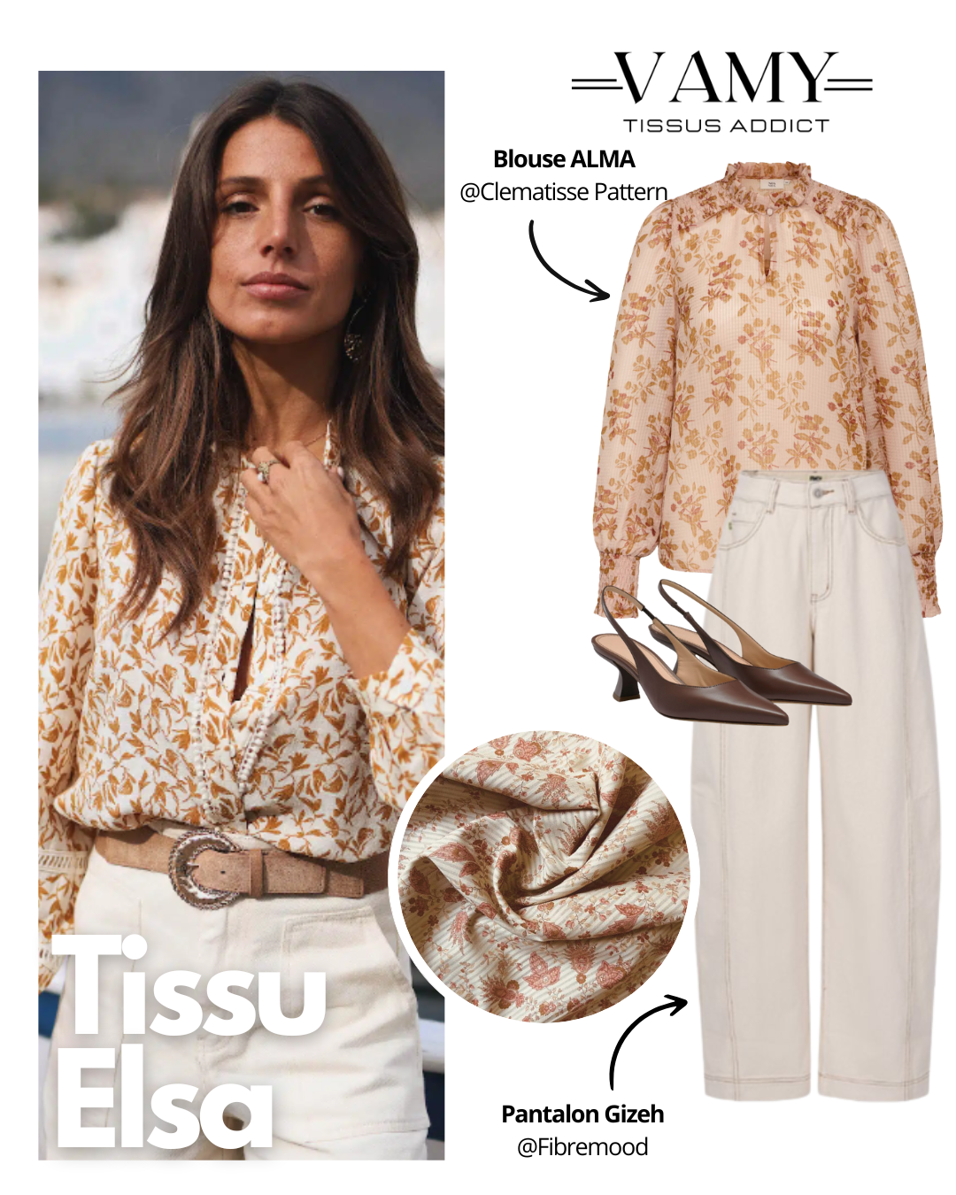 ELSA - Voile de coton – imprimé vintage, léger et tendance