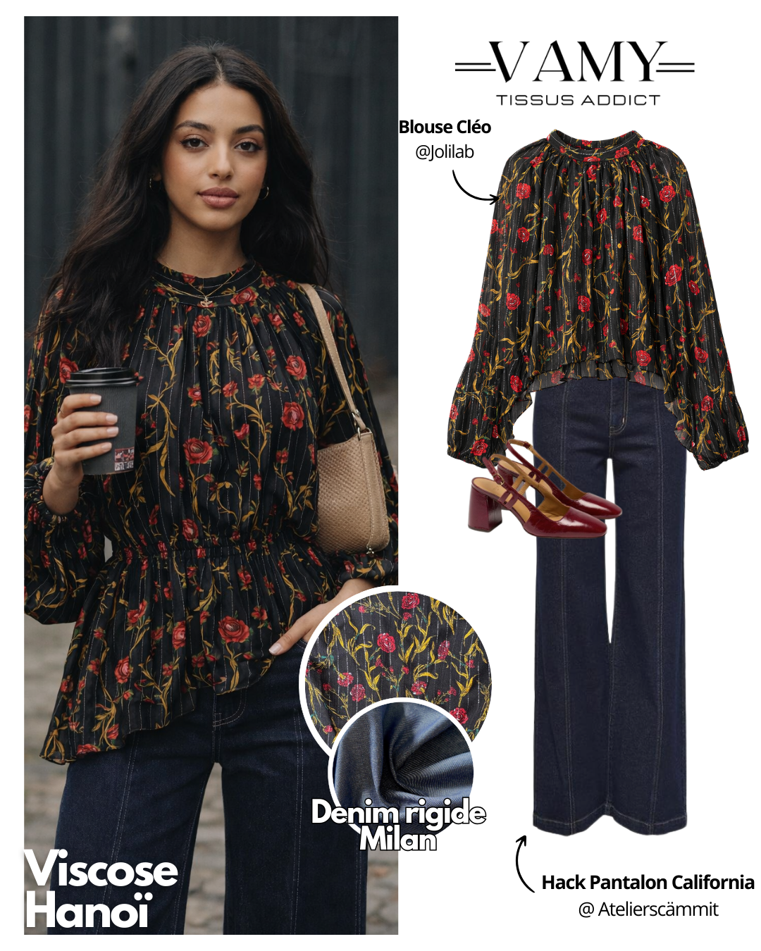 HANOÏ- Viscose fleurie avec fil de lurex