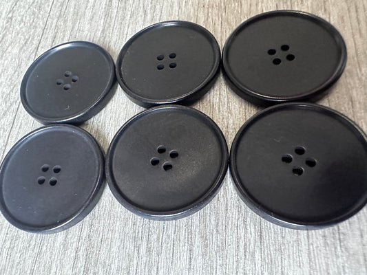 LOT BOUTONS SPECIAL MANTEAU - Noir - 26 mm