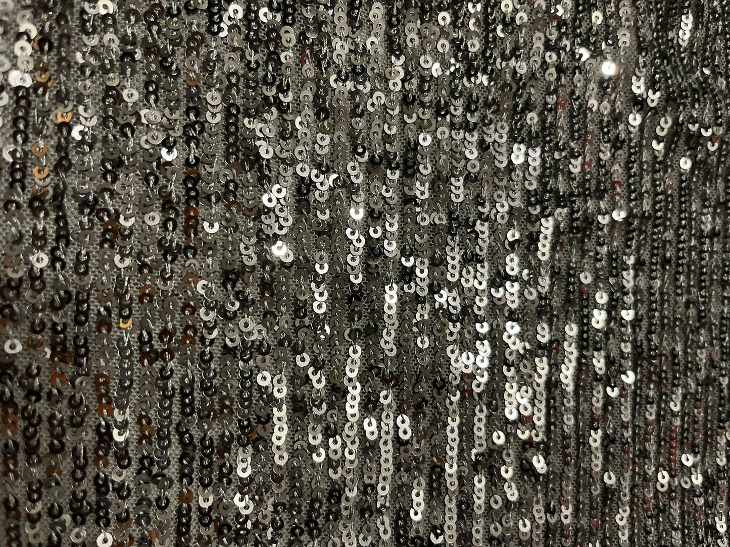 PAILLETTES - Sequin argenté sur maille résille