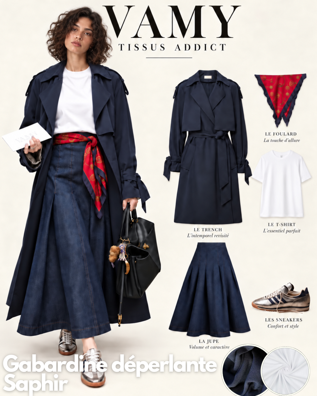 BLACK PARADISE PREMIUM-QUALITÄTSSTOFF – Gabardine