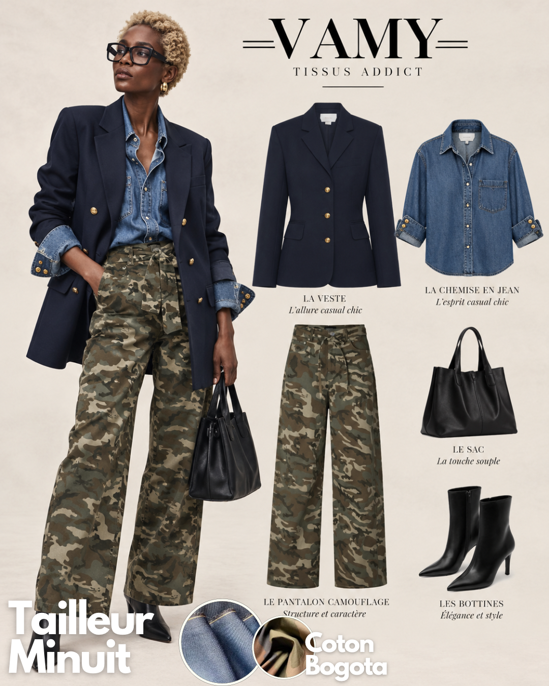 BLACK PARADISE PREMIUM-QUALITÄTSSTOFF – Gabardine