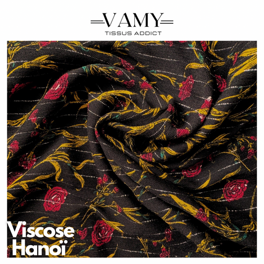 HANOÏ- Viscose fleurie avec fil de lurex