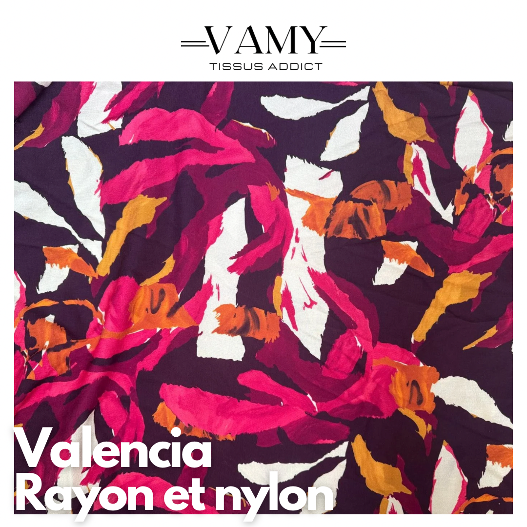 VALENCIA - Rayon et Nylon fushia