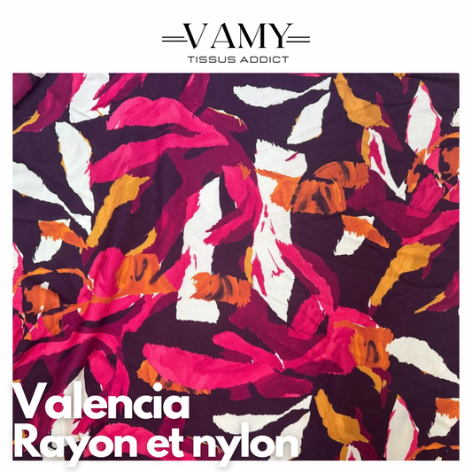 VALENCIA - Rayon et Nylon fushia