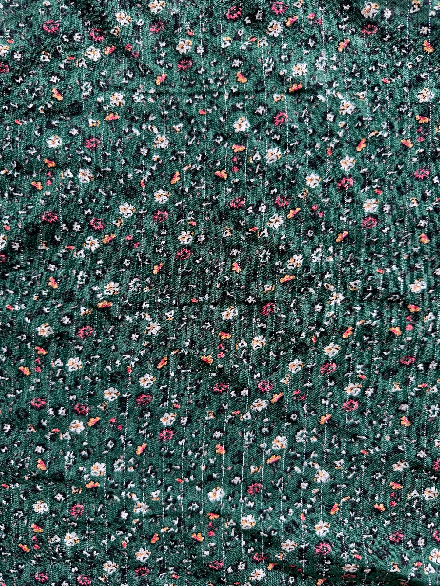 SICILE - Viscose fleurie avec fil de lurex - Vert