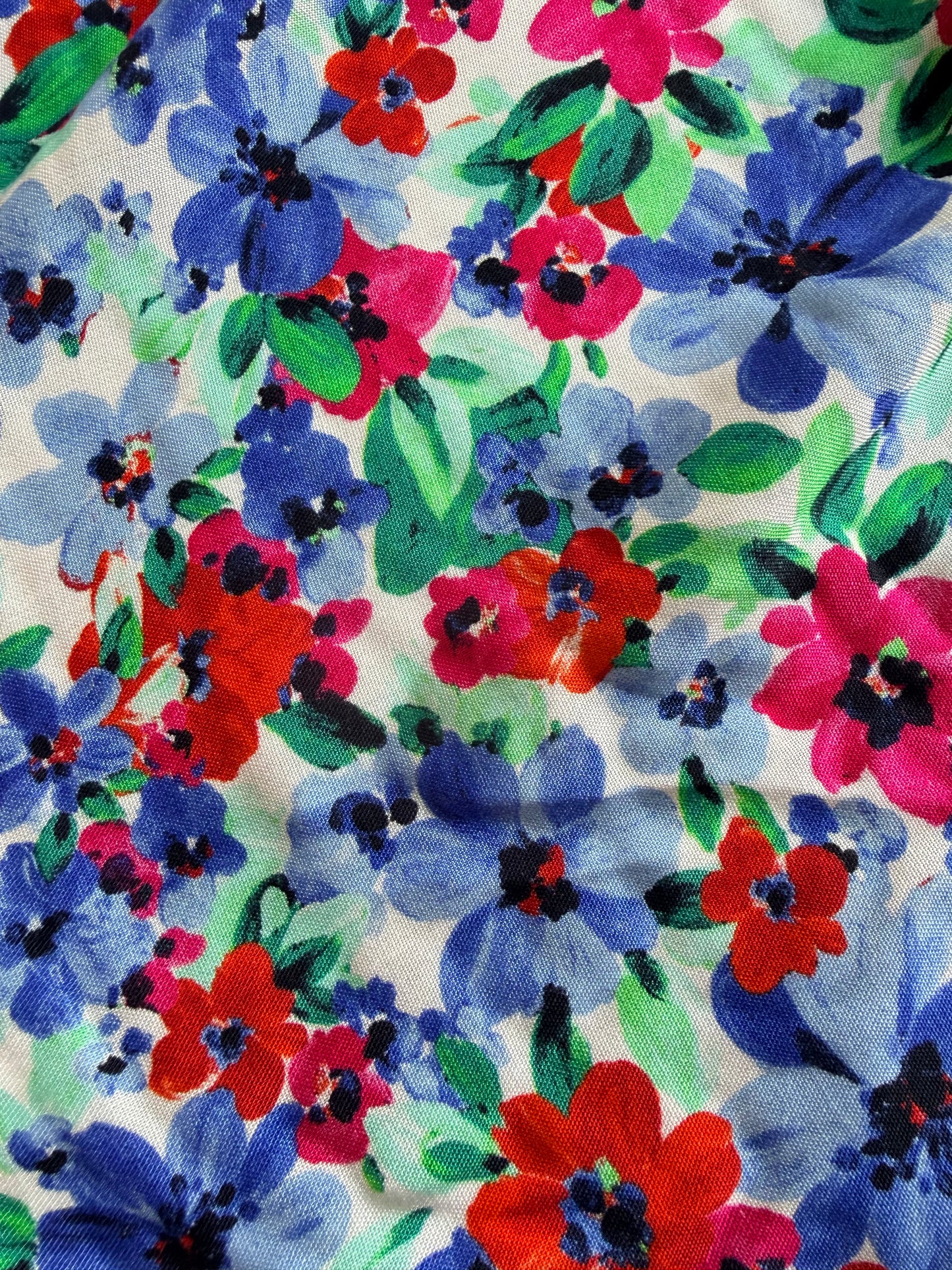 PRINTA- Viscose (100%)- Bleu rouge vert blanc
