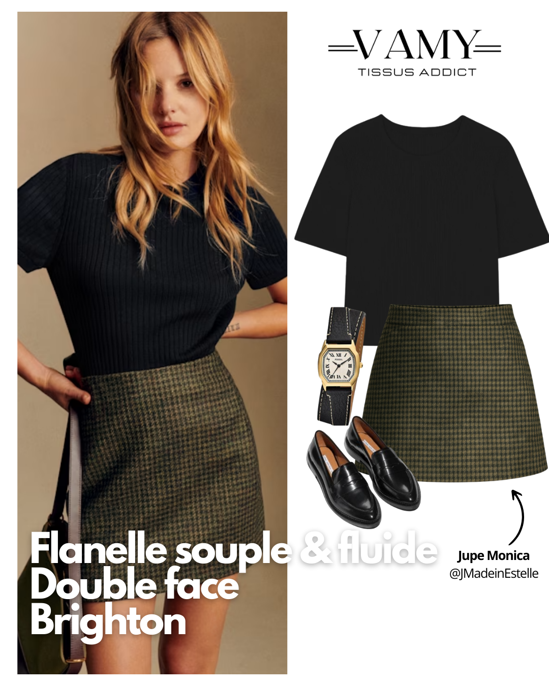BRIGHTON — Flanelle souple et fluide double face