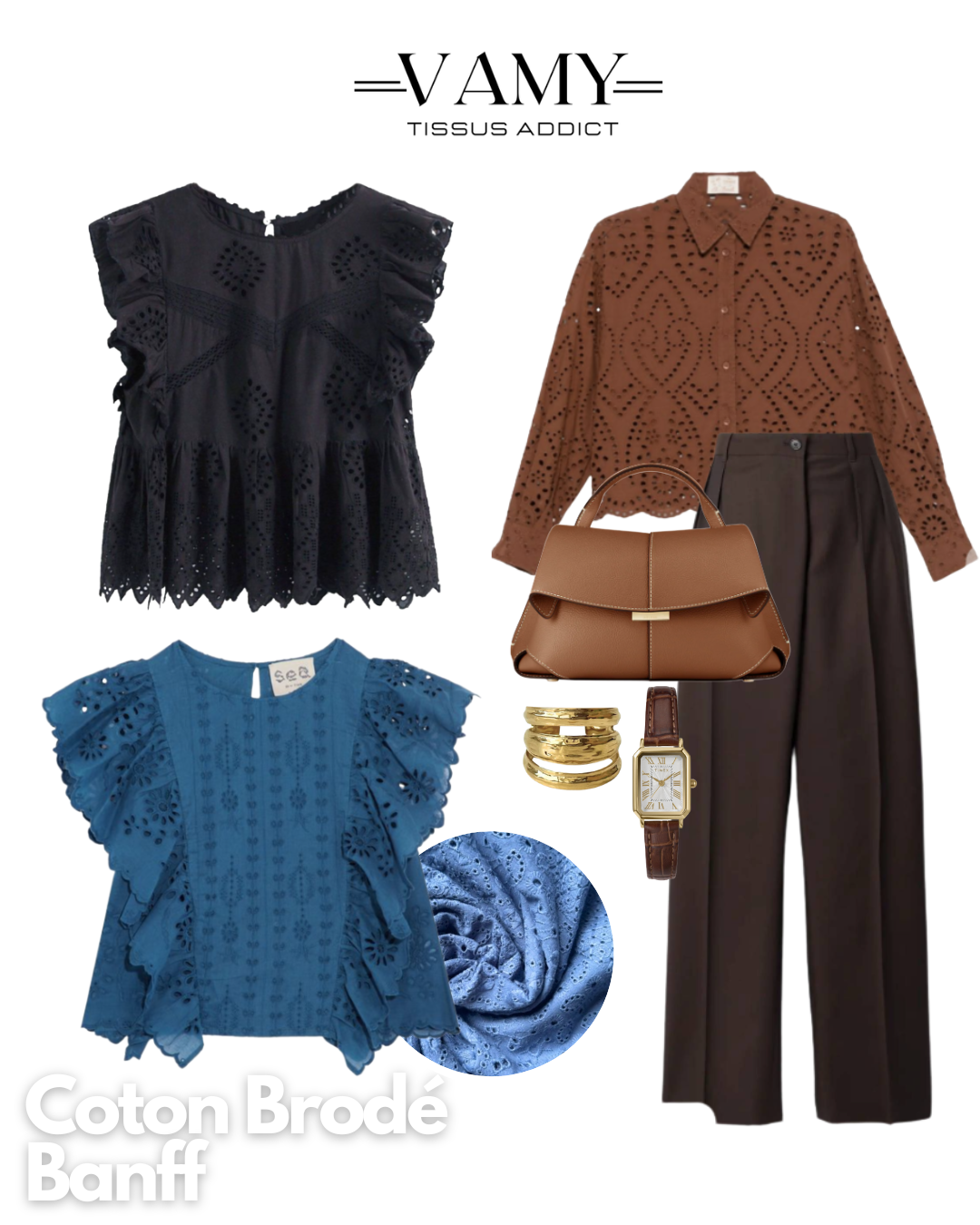 BANFF- Broderie anglaise - bleu