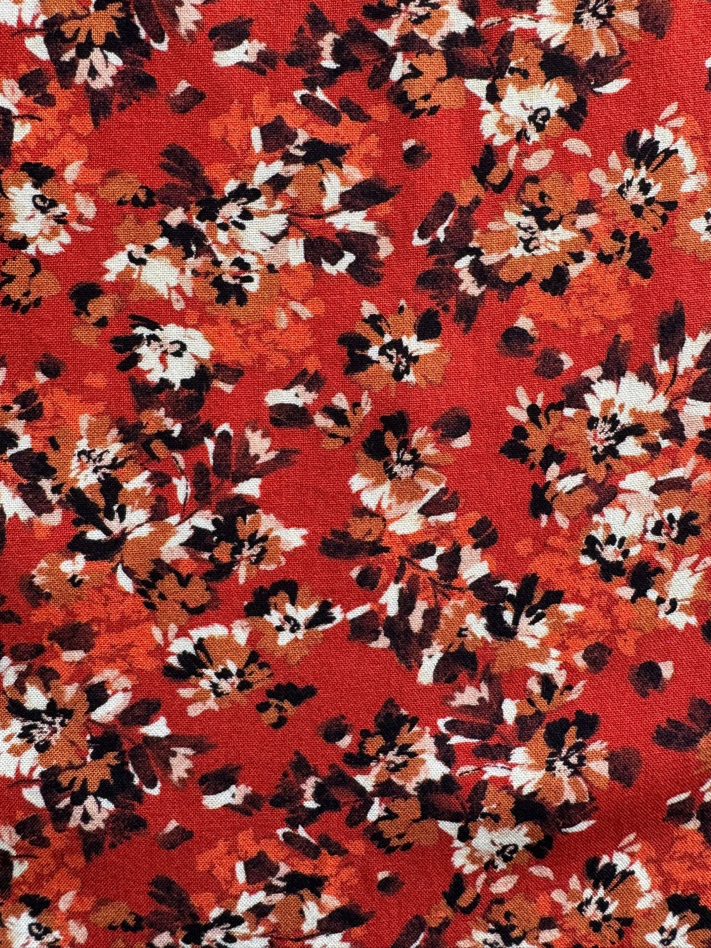 FIORELLA - Viscose (100%)- orange marron blanc