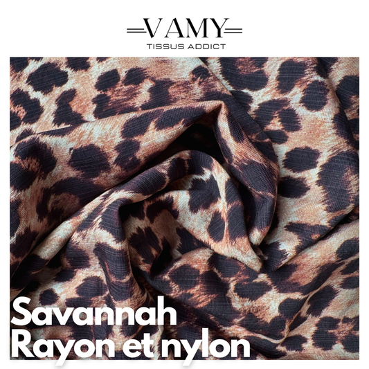 SAVANNAH - Rayon et Nylon - motif léopard