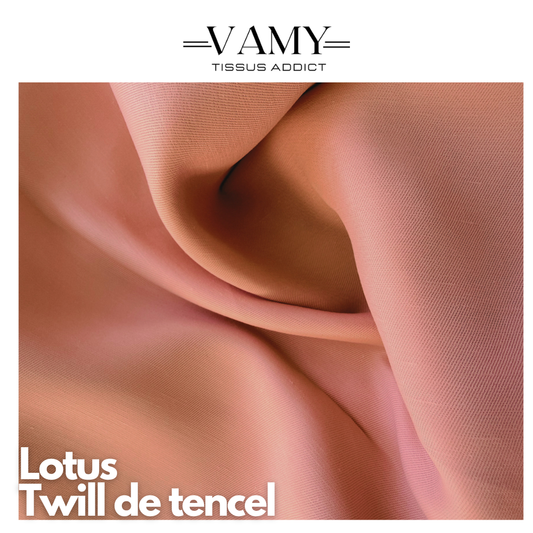 LOTUS - Twill de tencel - Rose saumon -  Issue d'une grande maison