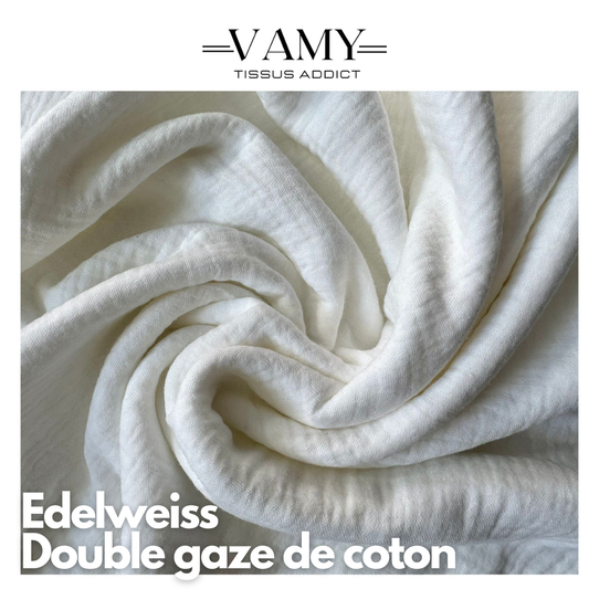 EDELWEISS - Double gaze 100% Coton - Ecru