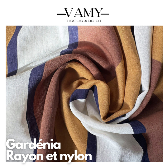 GARDENIA - Rayon et nylon - bleu et marron