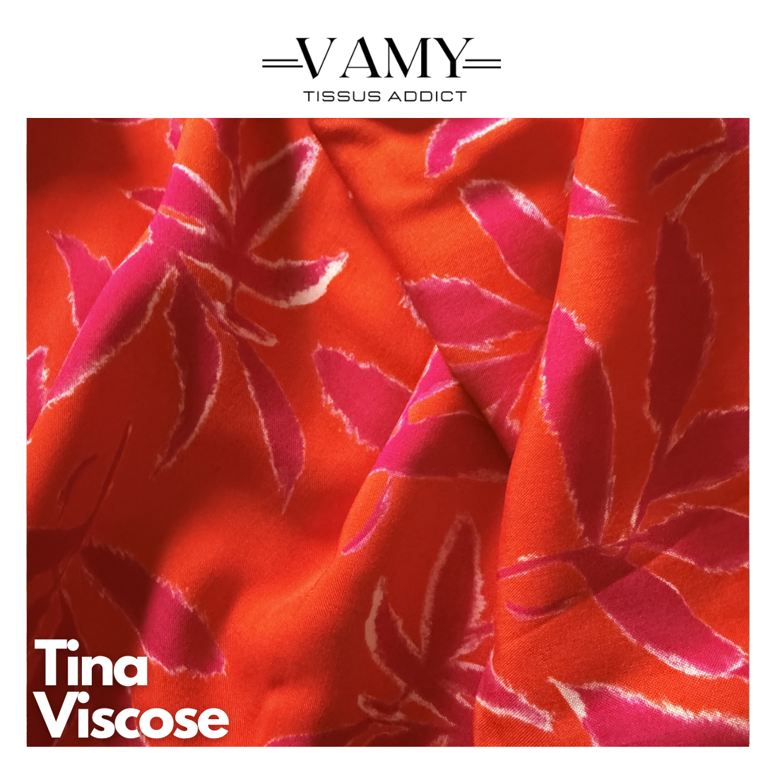 TINA- Viscose (100%)- Orange et rose