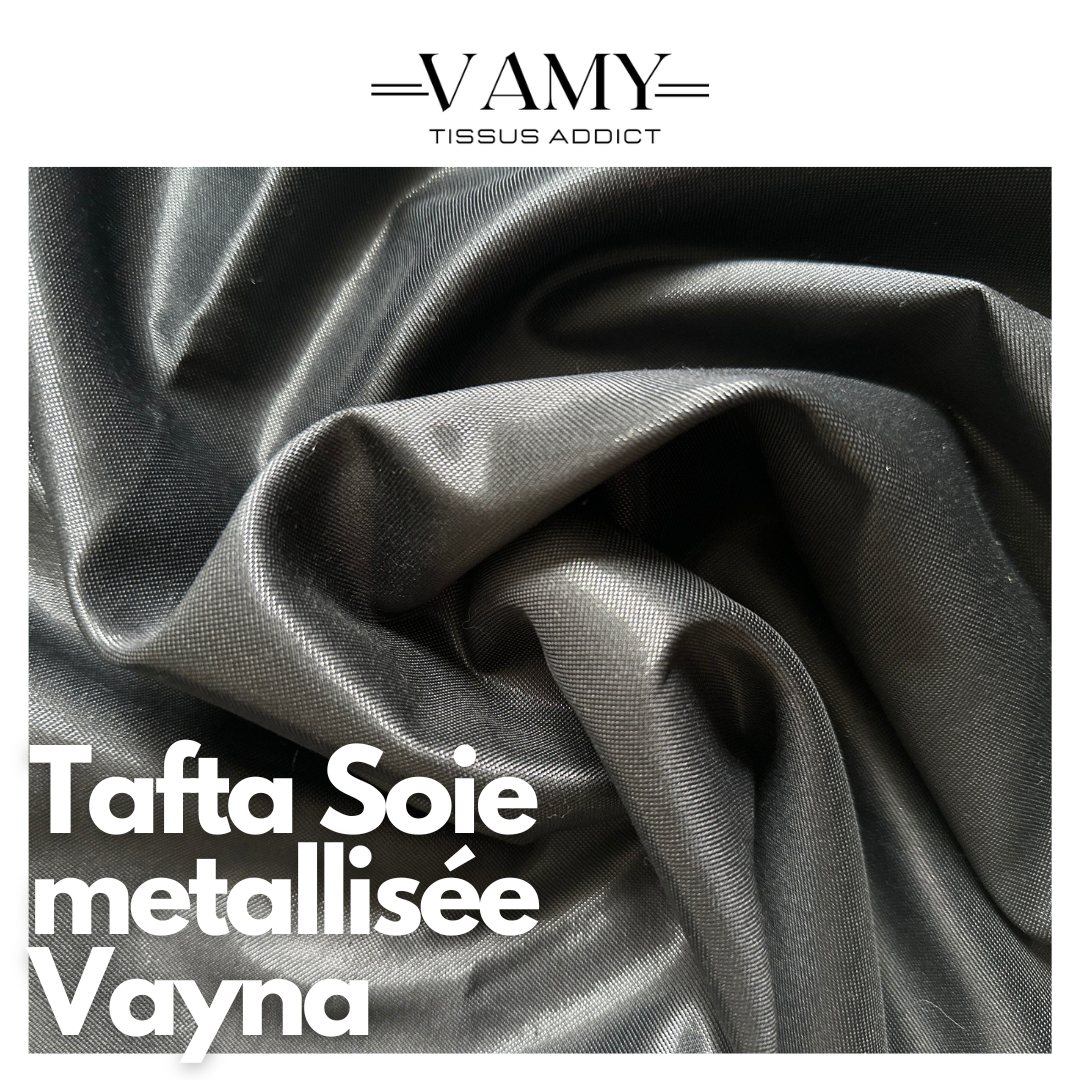 TAFTA SOIE METALLISEE VAYNA - Noir et argenté (fibres lurex)