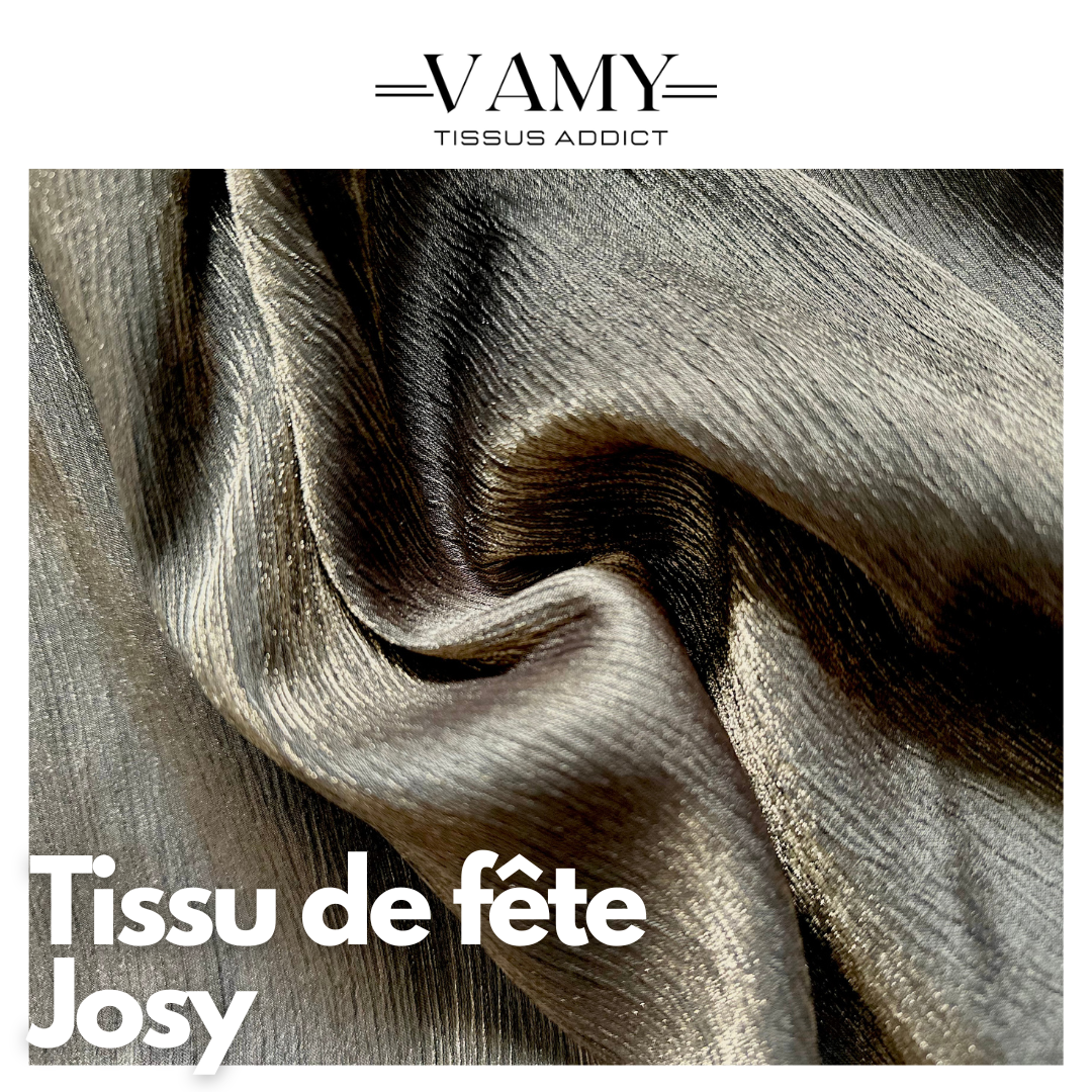 TISSU DE FETE JOSY- Métallisé texturé bronze