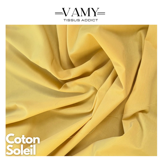 COTON SOLEIL - 100% Coton Jaune - Issu prêt-à-porter premium