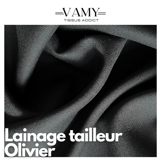 OLIVIER - Lainage noir tailleur sergé -  Issu d'une maison de luxe française