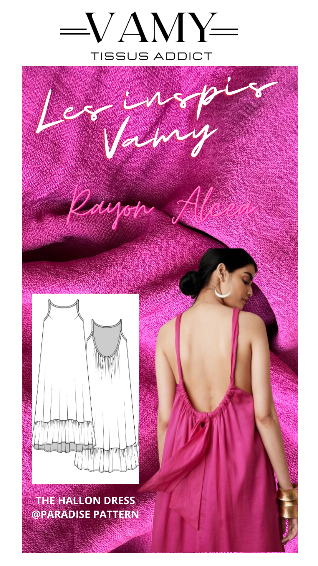 Alcea - Rayon et nylon - Rose fushia
