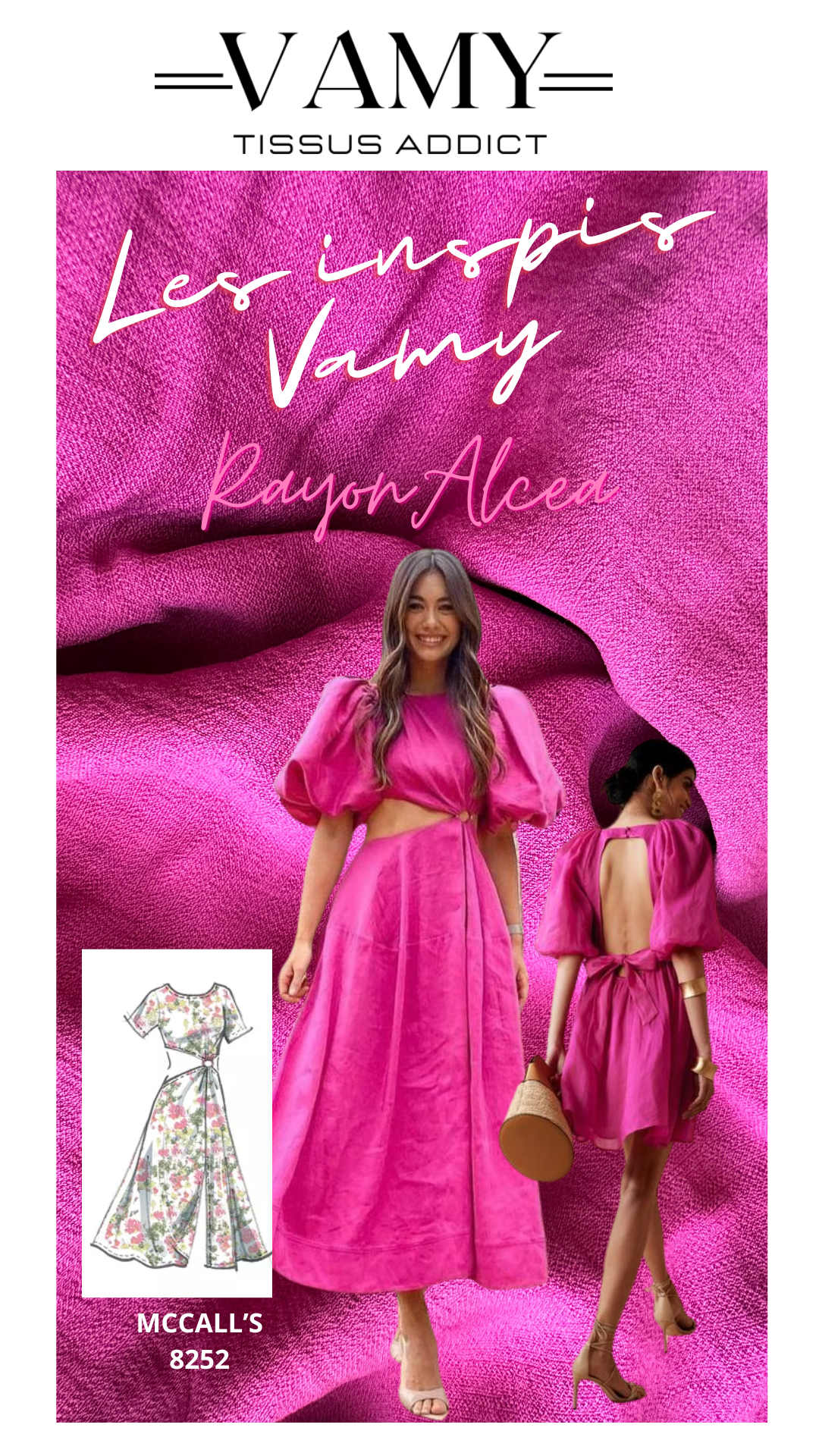 Alcea - Rayon et nylon - Rose fushia