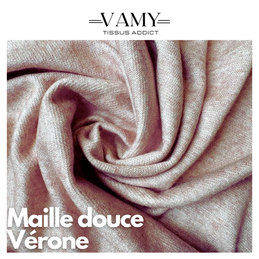 MAILLE VERONE - Maille douce - Rose poudré chiné