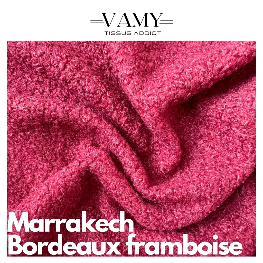 MARRAKECH - Lainage bouclette - bordeaux framboise