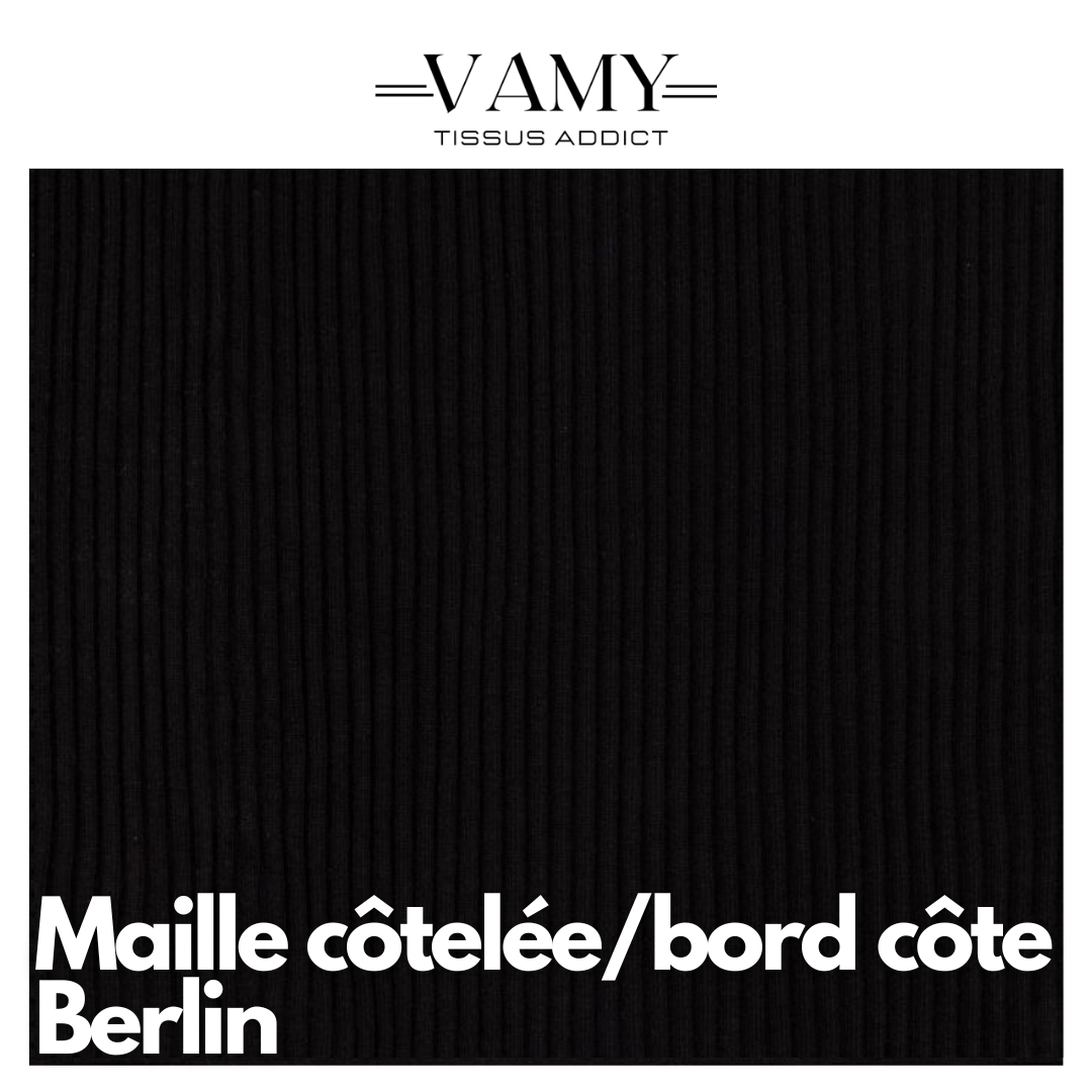 MAILLE COTELEE BERLIN - Maille épaisse/bord côte - noir