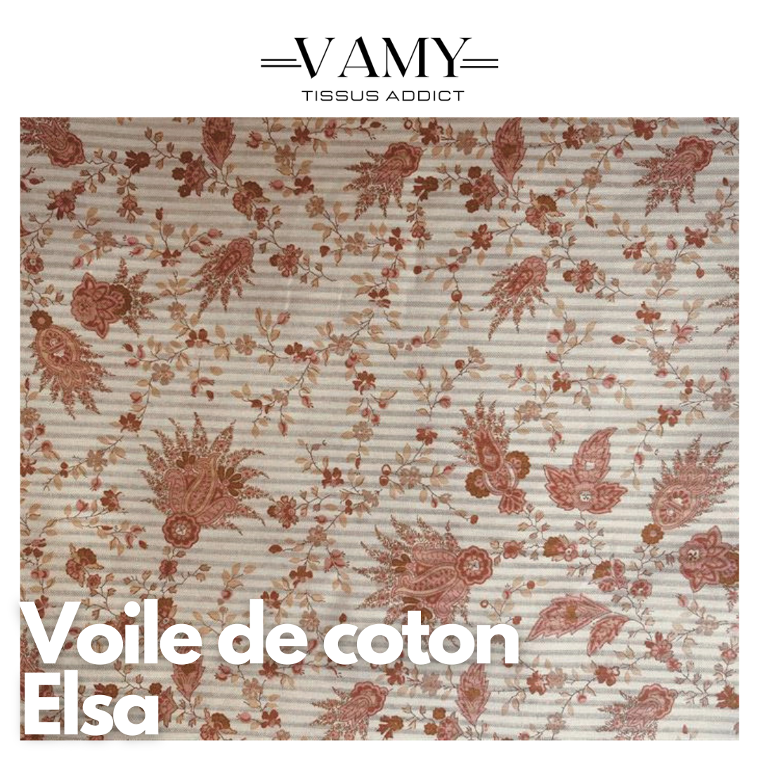 ELSA - Voile de coton – imprimé vintage, léger et tendance