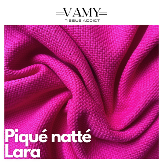 LARA - Piqué natté fushia - Issu maison de luxe française