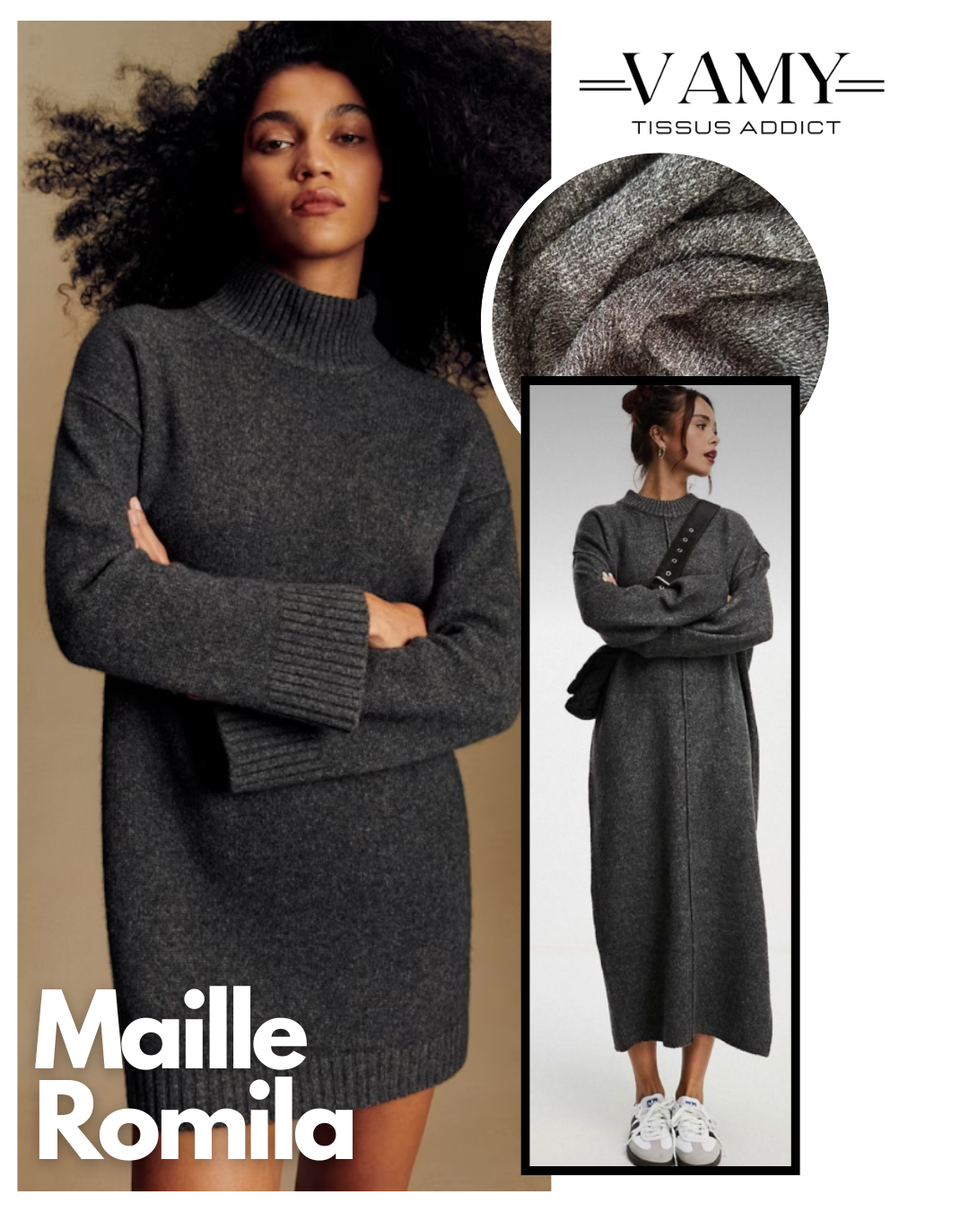 MAILLE ROMILA - Maille grise chinée